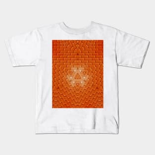 3D abstract orange design  brick Kids T-Shirt